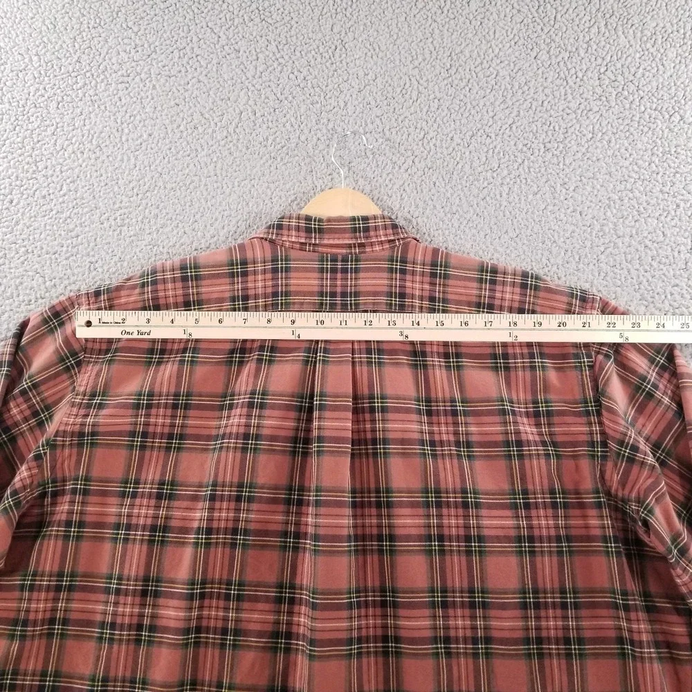 Polo Ralph Lauren Shirt Mens 2XLT Brown Plaid Button Down Casual Dress Oxford